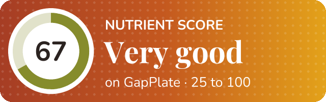 Nutrient score of Purple/Red Cabbage and Peas Curry in Canola Oil by Anonymous